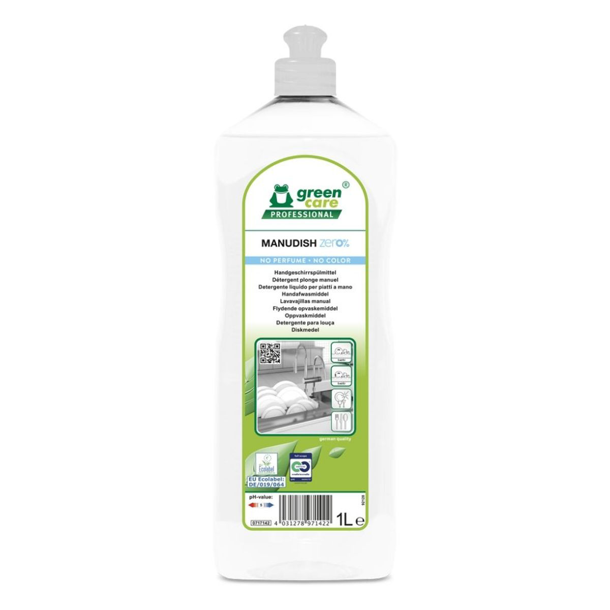 Green Care Professional Manudish Zero% 1 ltr professioneel handafwasmiddel